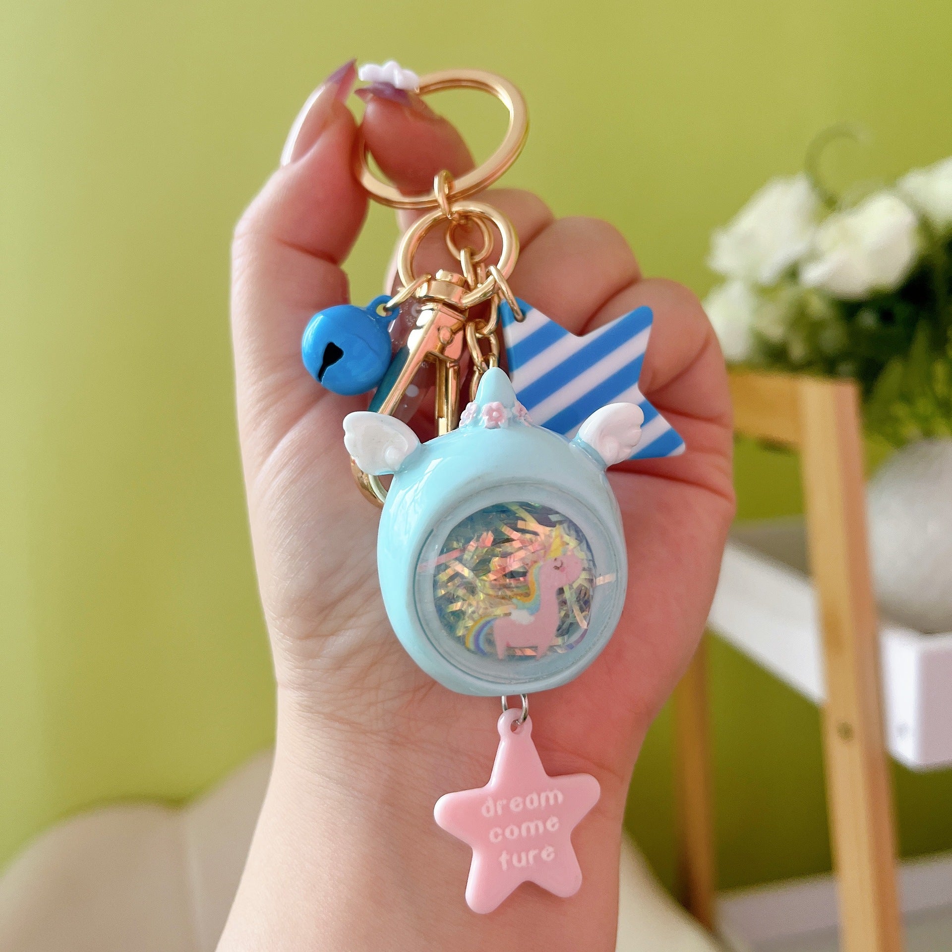Wholesale Acrylic Lighted Unicorn Keychain